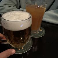 Non-alco beer and iced teaa  at Belzepub in Prague