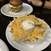 Nachos w/vegan cheese and mayo at Belzepub in Prague