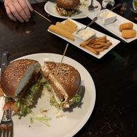 US beyond burger and the Belzie burger. Cheese stick and jalapeño poppers. No plastic waste either!   at Belzepub in Prague