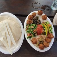 Falafel plate small with warm pocket bread at Yami in Brunswick Heads