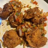 Spicy cha cha (vegan shrimp)   at Indochine Vegan in San Francisco