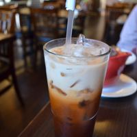 Thai Ice Tea with coconut  at Indochine Vegan in San Francisco