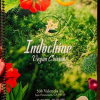Menu page at Indochine Vegan at Indochine Vegan in San Francisco