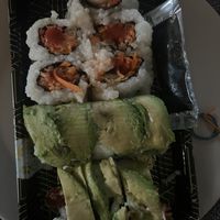 Kimchi roll and caterpillar roll  at Indochine Vegan in San Francisco