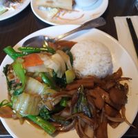 Teriyaki "chicken" with rice at Indochine Vegan in San Francisco