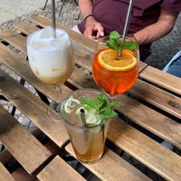 Ananas-Kokos-drink, Limetten lemonade and Aperol  at Cat Tuong in Berlin