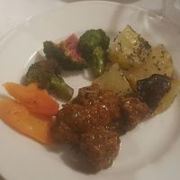 meatballs, potatoes and vegetables  at Trattoria Enzo e Piero in Florence