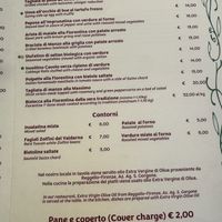 Menu  at Trattoria Enzo e Piero in Florence
