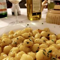 Gnocchi with pumpkin sauce at Trattoria Enzo e Piero in Florence