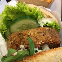 This is the “i krowa cała” burger. at I Krowa Cala in Gdynia