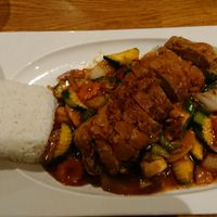 Dish with mock duck at Well Being II in Cologne