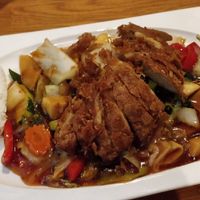 Vegan duck with rice at Well Being II in Cologne