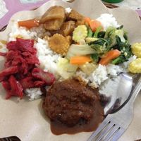 Delicious veggie rendang and other tasty treats  at Vegetarian Restaurant in Jakarta