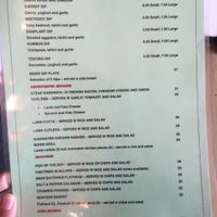 Menu at Pasha's in Kettering