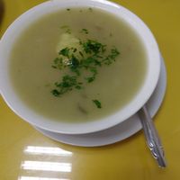 Soup (part of meal of the day) at Ashkha in Arequipa