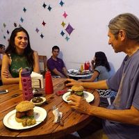 Cauliflower wings burger at VeganMunch in Monterrey