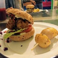 Buffalo burger (cauliflower) - my favorite at VeganMunch in Monterrey