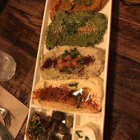 Hummus and other dips from the veggie meal  at Jamjar - Commercial Dr in Vancouver