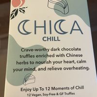 It is definitely worth picking up a box of these Chica chill chocolates if you want to chill out. It has an amazing amount of beneficial adaptigens and herbs.😀 at Wonder Press Juice Bar - Pop-up in Boulder