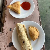 Samosa; soya wrap  at The Soya Centre in Kandy