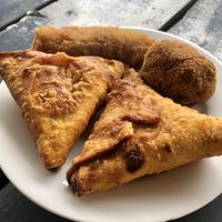 Delicious samosas, Chinese roll, and cutlet! at The Soya Centre in Kandy