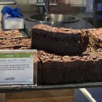 Vegan chocolate slice at Benugo at St Pancras International in London