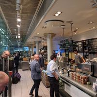 Inside counter at Benugo at St Pancras International in London