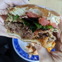 Cashew Mac Attack Burger at Fortuitea Cafe and Bakery in Washington