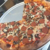 Pepperoni and mushroom pizza at Fortuitea Cafe and Bakery in Washington