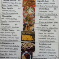 menu at Tonantzin Saludable in San Cristobal De Las Casas