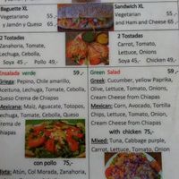 menu at Tonantzin Saludable in San Cristobal De Las Casas