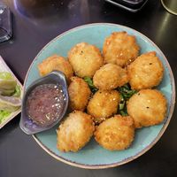 Mushroom tempure with “cheese"  at Green Roll - Ahad Ha'Am St in Tel Aviv