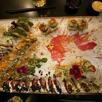 Mixed selection of 5 different sushi  at Green Roll - Ahad Ha'Am St in Tel Aviv