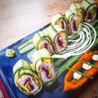 Vegan sushi at Green Roll - Ahad Ha'Am St in Tel Aviv