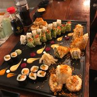 Beautiful sushi palette (crunchy) at Green Roll - Ahad Ha'Am St in Tel Aviv