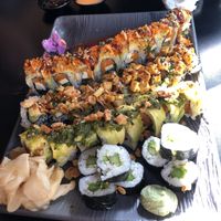 Stunning food. Best vegan sushi we have ever eaten  at Green Roll - Ahad Ha'Am St in Tel Aviv