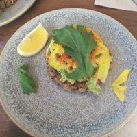 Brown rice and quinoa bread, with avocado at M Cafe in Los Angeles