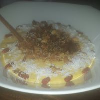 Vegan pumpkin smoothie bowl  at Bubbles Live in Chiang Mai