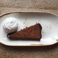 chocolate cake at Las Iguanas in Cambridge