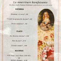 Menu  at Un Piano dans la Theiere in Orleans