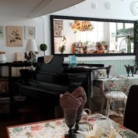 The piano in the tea shop! at Un Piano dans la Theiere in Orleans