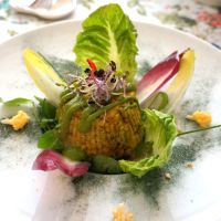 Vegetable savory pudding at Un Piano dans la Theiere in Orleans