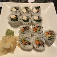 Bhodi Roll on top and Garden Gnome on bottom. I had already eaten a few pieces before the pics. Both are 8 pieces. at Off the Hook Sushi in South Lake Tahoe