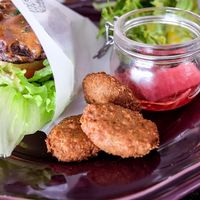 Soy nugget in burger set at Organic Table by Lapaz in Tokyo