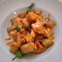 Patatas bravas at El Vergel Veggie Restaurant in Tarragona