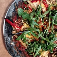 Pizza at El Vergel Veggie Restaurant in Tarragona