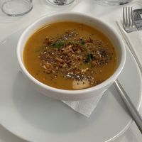 Crema de calabaza y boniato  at El Vergel Veggie Restaurant in Tarragona