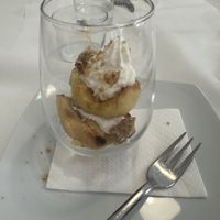 Manzana asada con nata montada  at El Vergel Veggie Restaurant in Tarragona