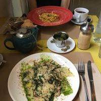 Lunchtime satisfaction at La Hierba Luisa Cocina de la Huerta in Gran Canaria