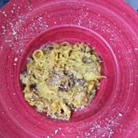 Carbonara  at La Hierba Luisa Cocina de la Huerta in Gran Canaria